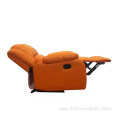 Orange Color Reclining Cheap Leather Single Sofa